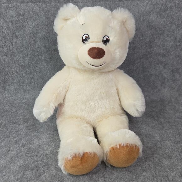 Build A Bear Cream Ivory Teddy Bear Plush 15 Inch Stuffed Animal Toy Brown Nose - Picture 1 of 11